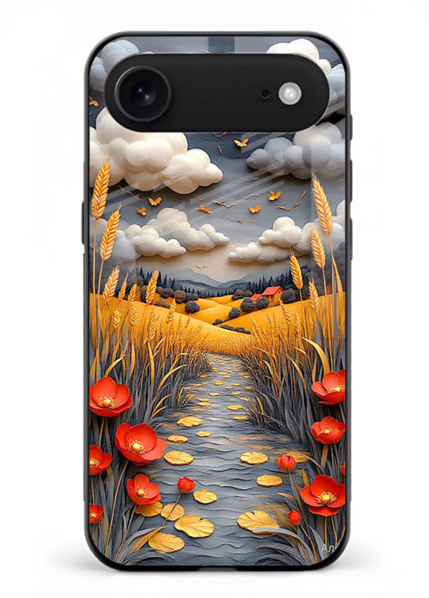 Golden Wheat Storm dramatic wheat field artwork iphone 17 air glass back cover