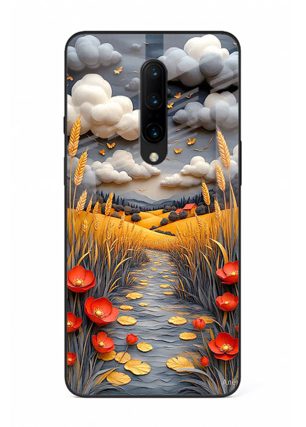 Golden Wheat Storm dramatic wheat field artwork OnePlus 7 Pro glass back cover