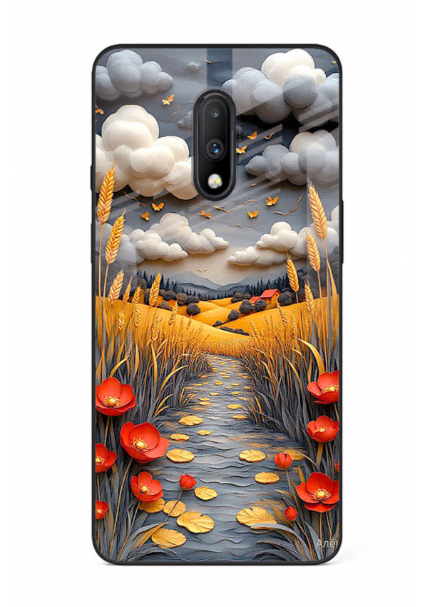 Golden Wheat Storm dramatic wheat field artwork OnePlus 7 glass back cover
