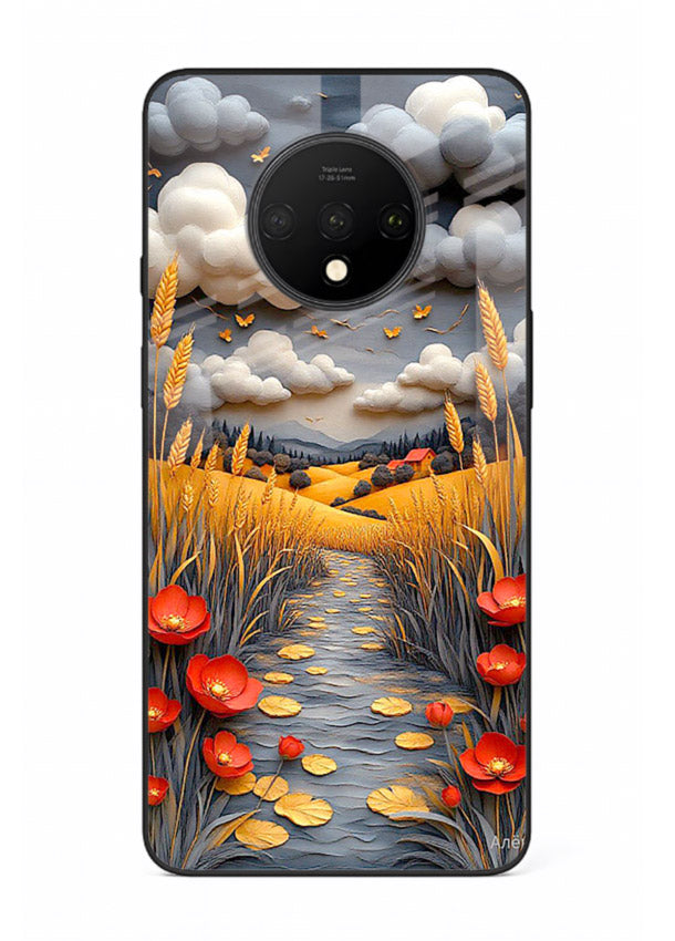 Golden Wheat Storm dramatic wheat field artwork OnePlus 7T glass back cover