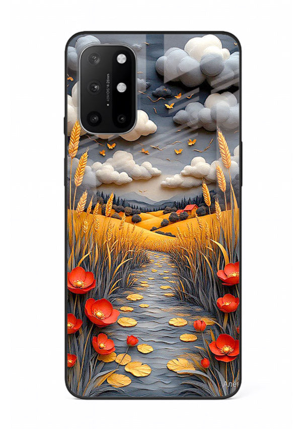 Golden Wheat Storm dramatic wheat field artwork OnePlus 8T glass back cover