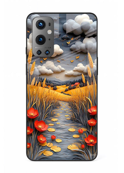 Golden Wheat Storm dramatic wheat field artwork OnePlus 9 glass back cover