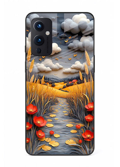 Golden Wheat Storm dramatic wheat field artwork OnePlus 9 Pro glass back cover