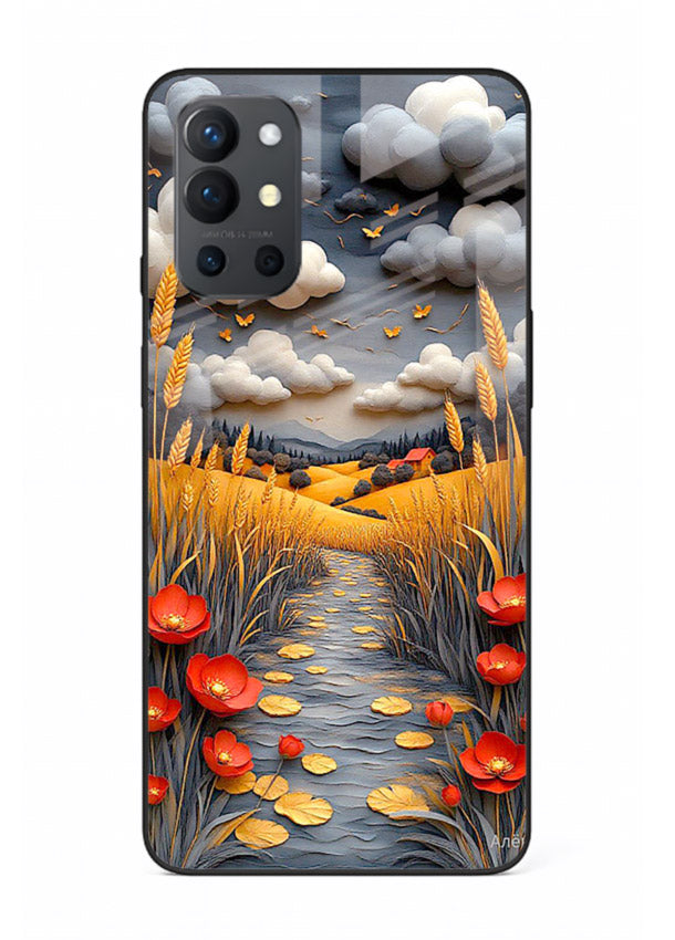 Golden Wheat Storm dramatic wheat field artwork OnePlus 9R glass back cover