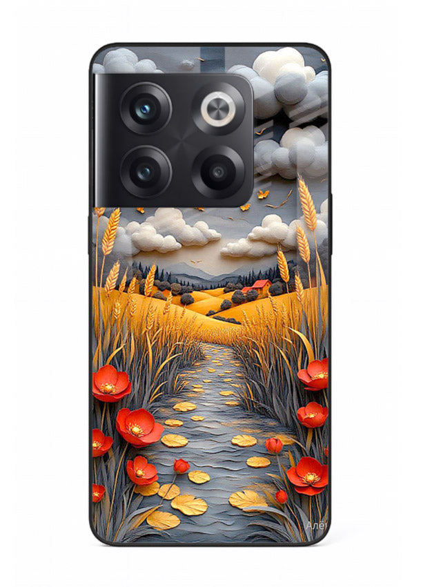 Golden Wheat Storm dramatic wheat field artwork OnePlus 10T glass back cover