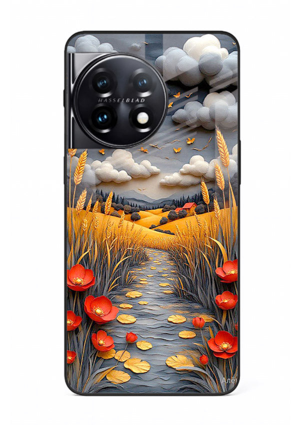 Golden Wheat Storm dramatic wheat field artwork OnePlus 11R glass back cover