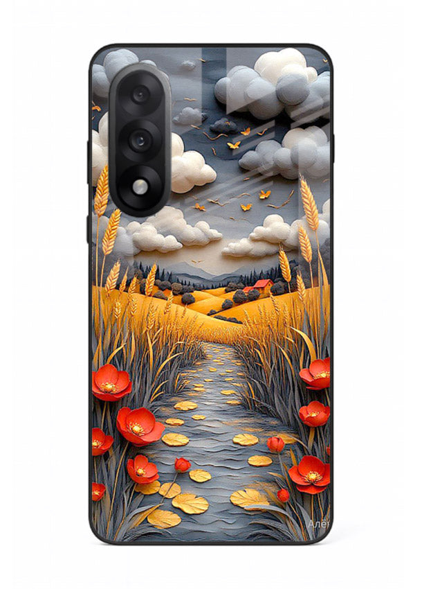Golden Wheat Storm dramatic wheat field artwork OnePlus Nord 5 glass back cover