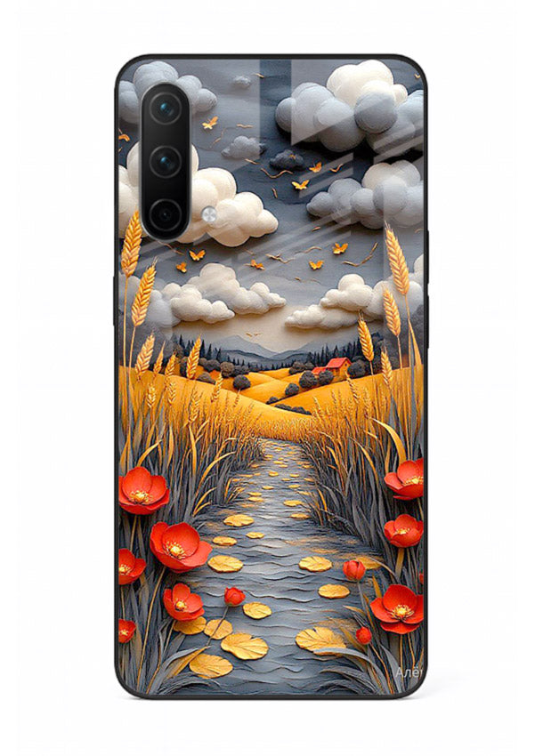 Golden Wheat Storm dramatic wheat field artwork OnePlus Nord CE 5G glass back cover