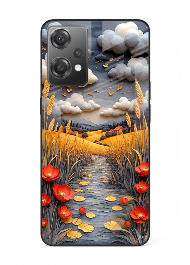 Golden Wheat Storm dramatic wheat field artwork OnePlus Nord CE2 Lite 5G glass back cover