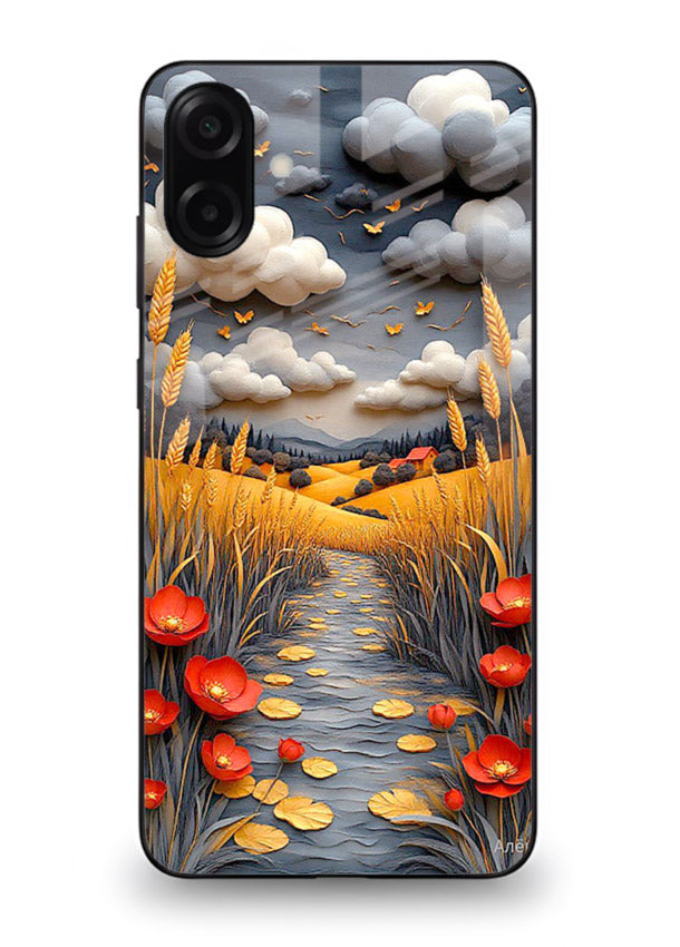Golden Wheat Storm dramatic wheat field artwork Samsung A06 5G glass back cover