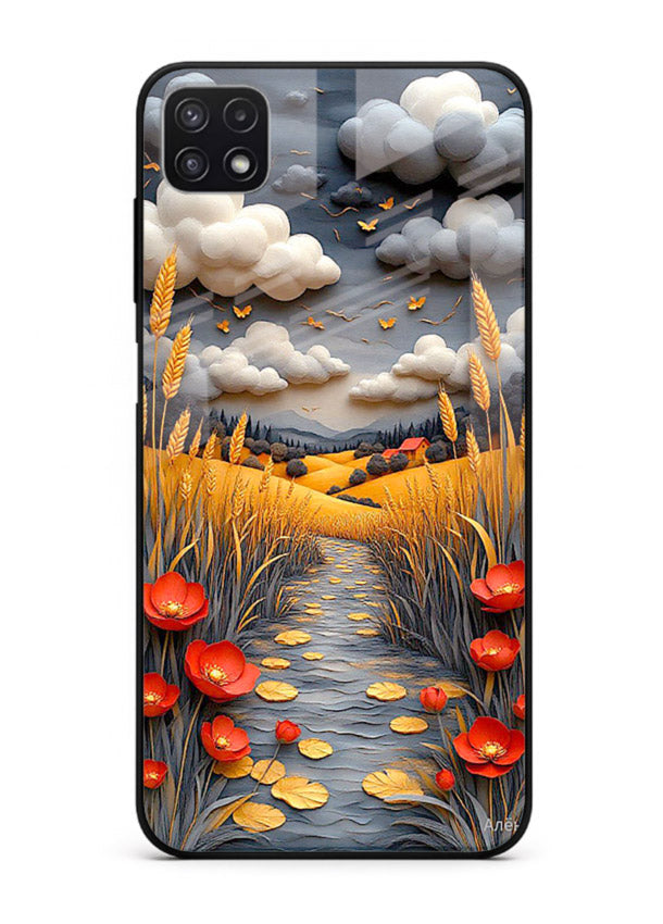 Golden Wheat Storm dramatic wheat field artwork Samsung F42 5G glass back cover