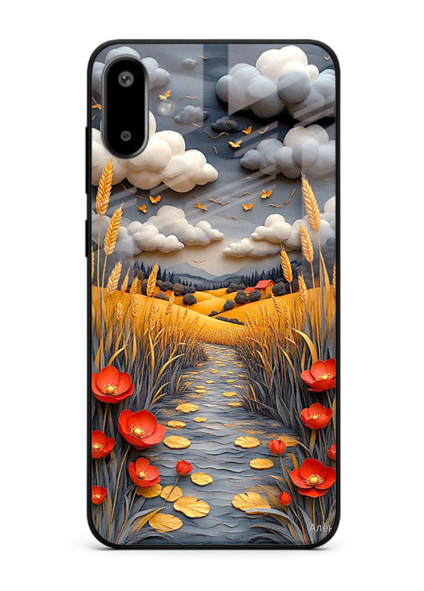 Golden Wheat Storm dramatic wheat field artwork Samsung F06 5G glass back cover
