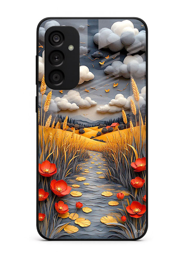 Golden Wheat Storm dramatic wheat field artwork Samsung A15 5G glass back cover
