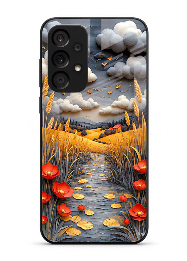 Golden Wheat Storm dramatic wheat field artwork Samsung A33 5G glass back cover