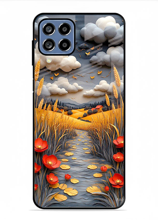 Golden Wheat Storm dramatic wheat field artwork Samsung A22 4G glass back cover