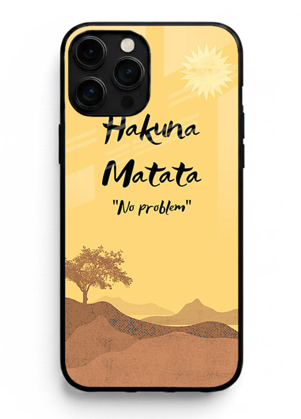 Warm sunset carefree message printed on iphone 16 pro max glass back cover with bright tones.