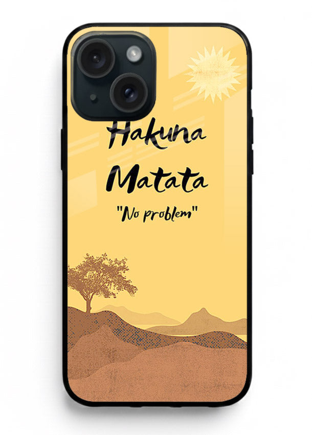 Warm sunset carefree message printed on iphone 13 glass back cover with bright tones.