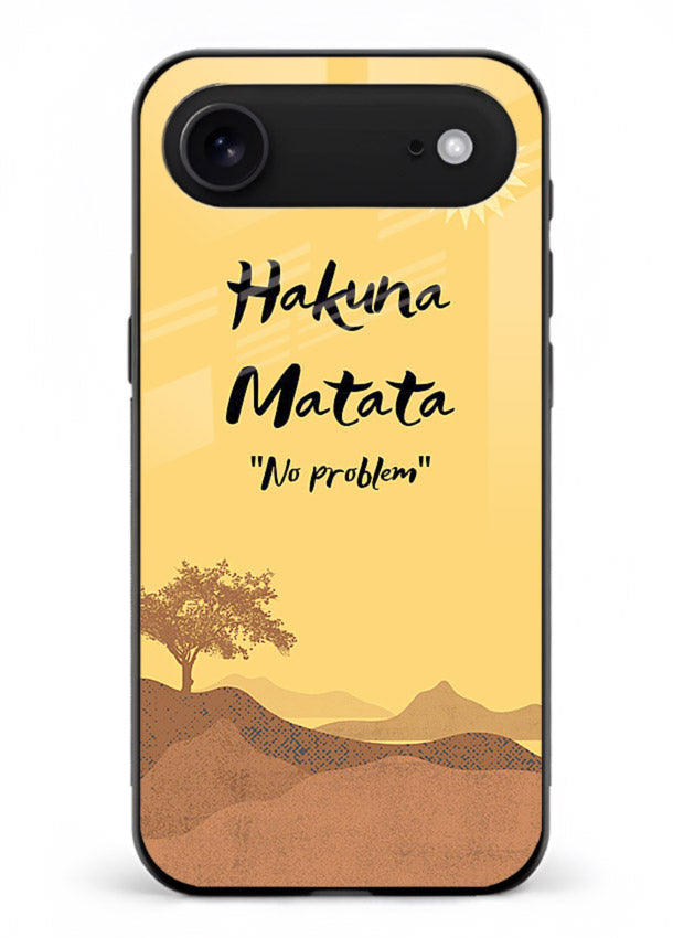 Warm sunset carefree message printed on iphone 17 air glass back cover with bright tones.