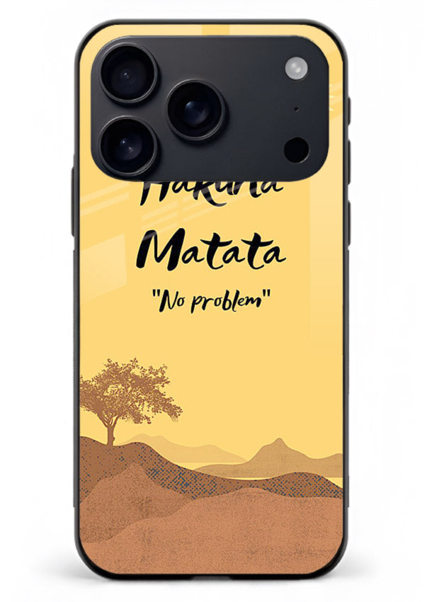 Warm sunset carefree message printed on iphone 18 pro max glass back cover with bright tones.