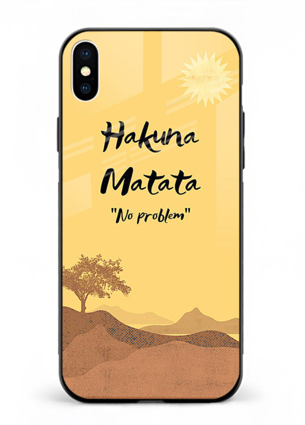 Warm sunset carefree message printed on iphone xs max glass back cover with bright tones.