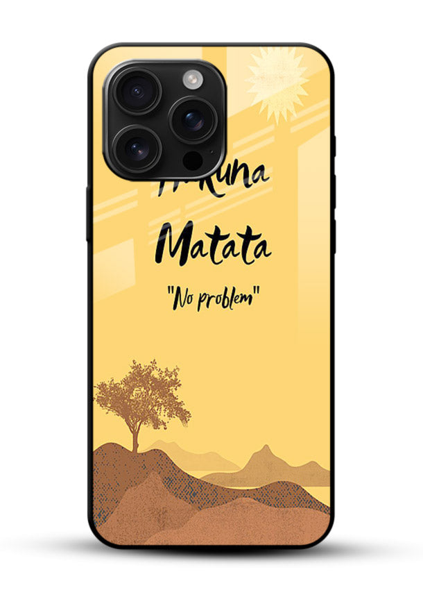 Warm sunset carefree message printed on glossy vibrant premium glass back cover with bright tones. - Angle Front