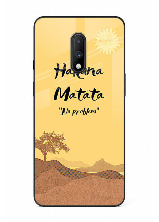 Warm sunset carefree message printed on OnePlus 7 glass back cover with bright tones.