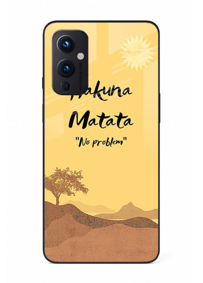 Warm sunset carefree message printed on OnePlus 9 Pro glass back cover with bright tones.