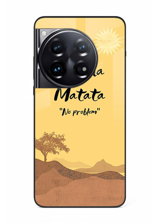 Warm sunset carefree message printed on OnePlus 12 glass back cover with bright tones.