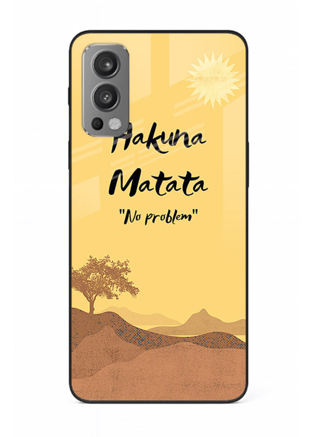 Warm sunset carefree message printed on OnePlus Nord 2 glass back cover with bright tones.