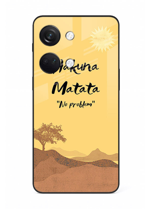 Warm sunset carefree message printed on OnePlus Nord 3 glass back cover with bright tones.