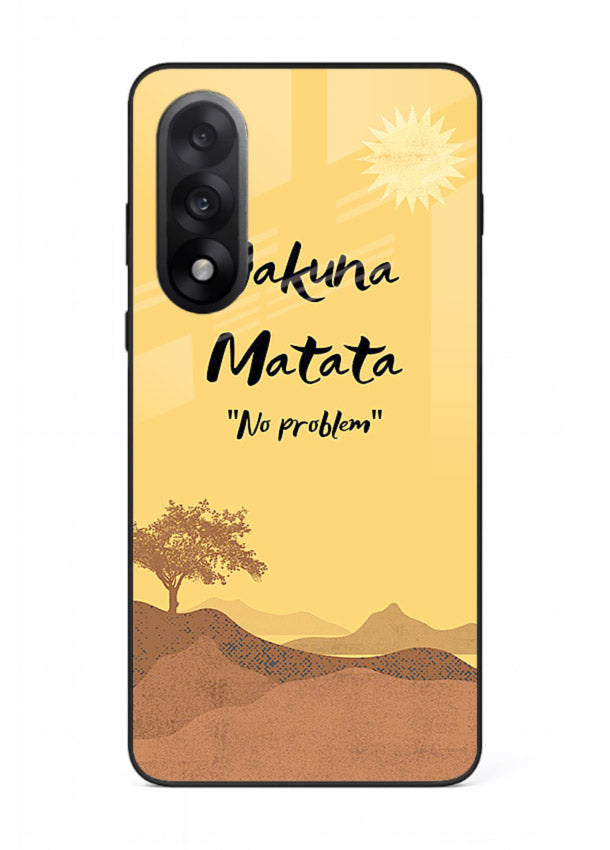 Warm sunset carefree message printed on OnePlus Nord 5 glass back cover with bright tones.