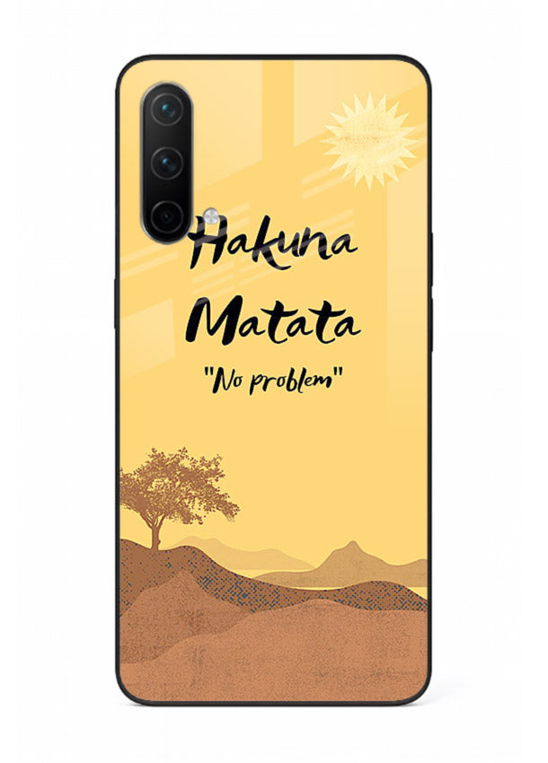 Warm sunset carefree message printed on OnePlus Nord CE 5G glass back cover with bright tones.
