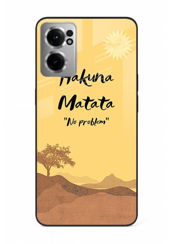 Warm sunset carefree message printed on OnePlus Nord CE2 5G glass back cover with bright tones.