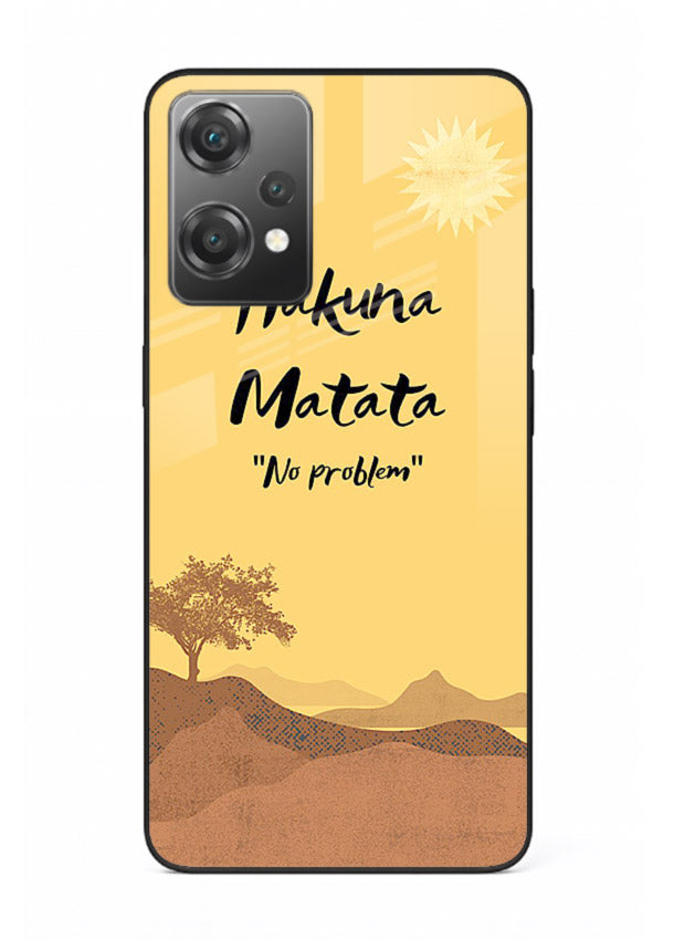 Warm sunset carefree message printed on OnePlus Nord CE2 Lite 5G glass back cover with bright tones.