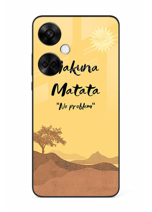 Warm sunset carefree message printed on OnePlus Nord CE3 glass back cover with bright tones.