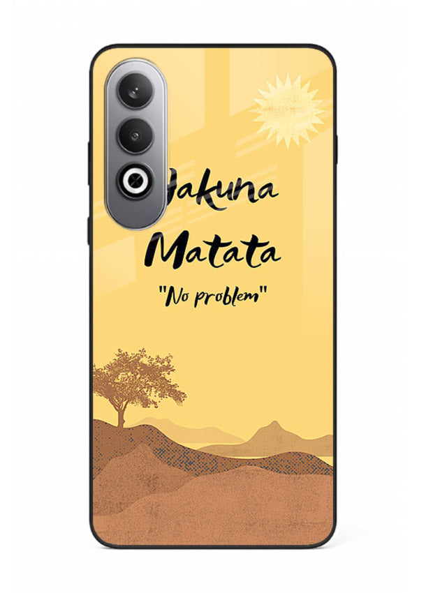 Warm sunset carefree message printed on OnePlus Nord CE4 glass back cover with bright tones.