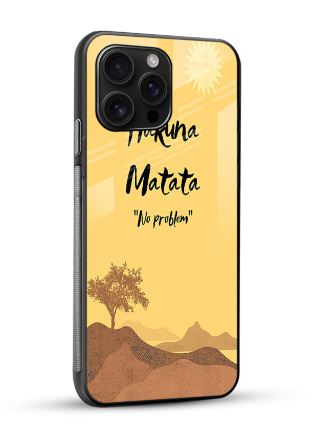 Warm sunset carefree message printed on glossy vibrant premium glass back cover with bright tones. - Angle Side