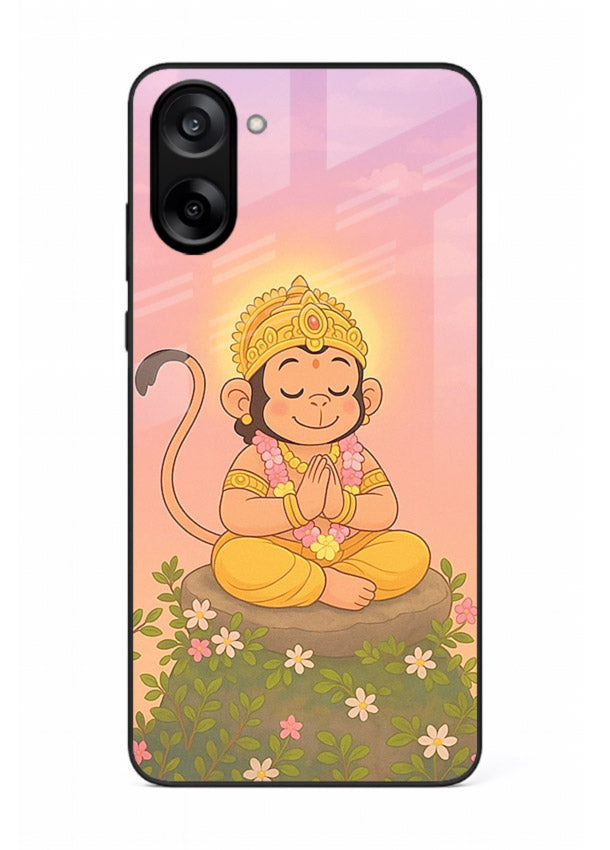 Cute Baby Hanuman art OnePlus Nord CE5 devotional glass back cover cartoon style