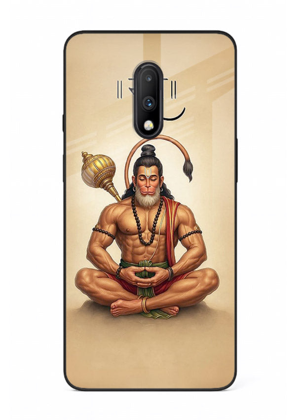 Lord Hanuman meditation pose OnePlus 7 glass back devotional calm cover