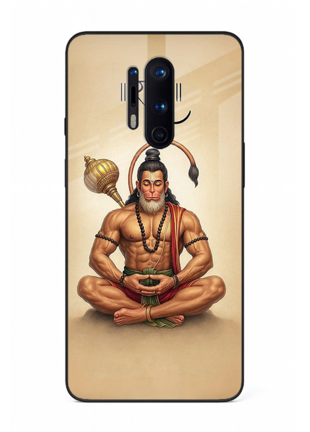 Lord Hanuman meditation pose OnePlus 8 Pro glass back devotional calm cover