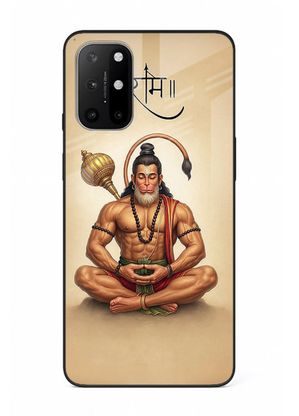 Lord Hanuman meditation pose OnePlus 8T glass back devotional calm cover