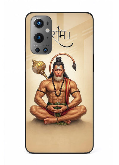 Lord Hanuman meditation pose OnePlus 9 glass back devotional calm cover