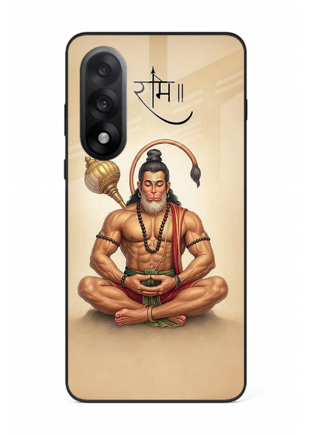 Lord Hanuman meditation pose OnePlus Nord 5 glass back devotional calm cover
