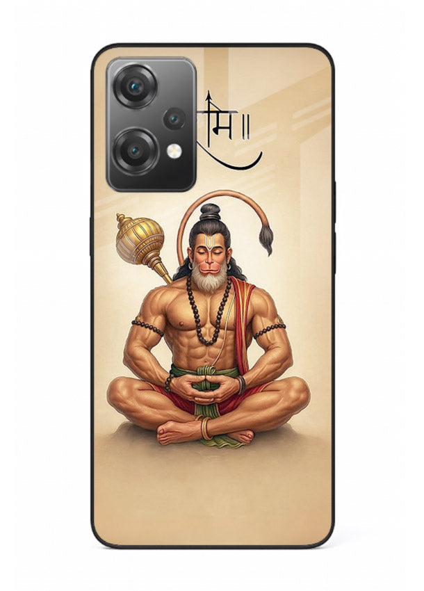 Lord Hanuman meditation pose OnePlus Nord CE2 Lite 5G glass back devotional calm cover