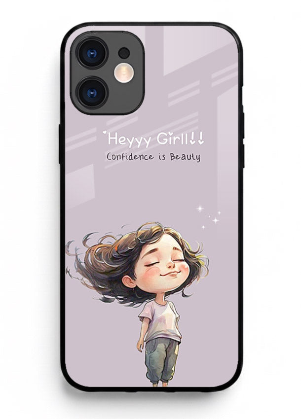 Happy Girl Breeze aesthetic artwork iphone 12 mini glass back cover