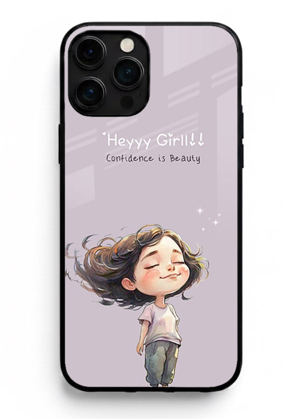 Happy Girl Breeze aesthetic artwork iphone 15 pro max glass back cover