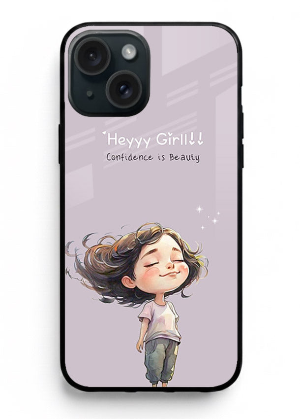 Happy Girl Breeze aesthetic artwork iphone 14 plus glass back cover