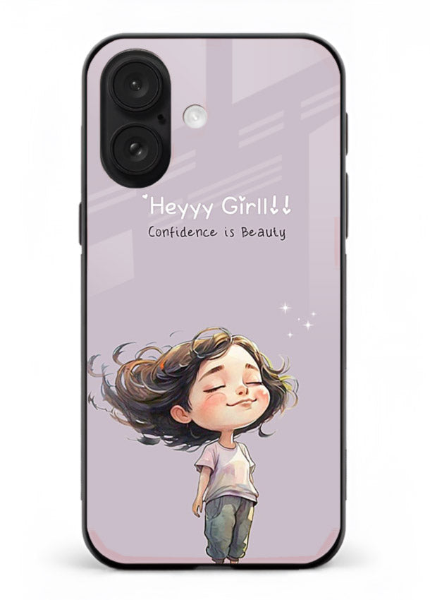 Happy Girl Breeze aesthetic artwork iphone 17 glass back cover
