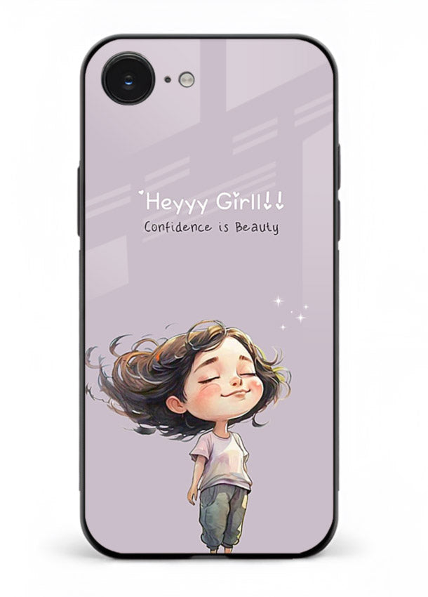 Happy Girl Breeze aesthetic artwork iphone 16e glass back cover