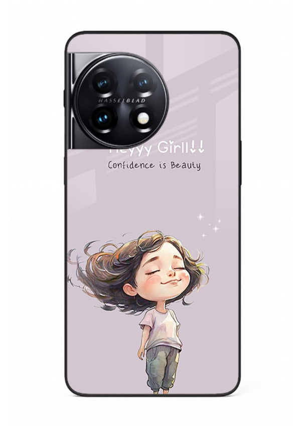 Happy Girl Breeze aesthetic artwork OnePlus 11R glass back cover